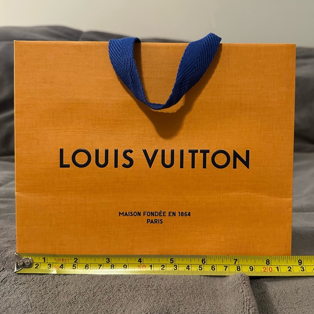 Louis Vuitton Vibrant Orange Bag with Blue Handles
